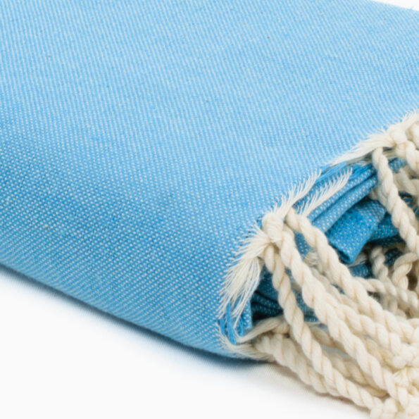échantillon tissu Jeté de Canapé en Coton Bleu Cool Uni