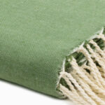 Jeté de canapé coton Vert Olive Uni