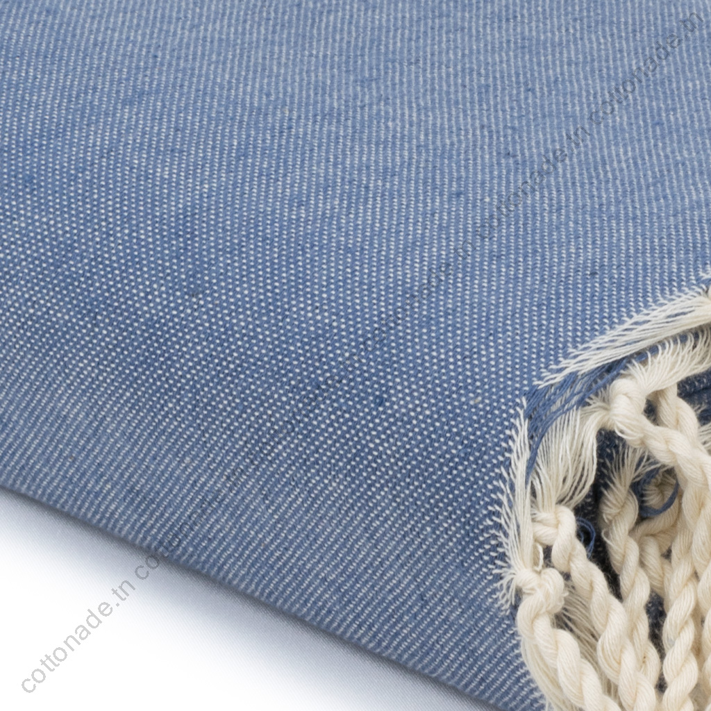 Jeté de canapé coton Bleu Jean Uni Jeté de canapé coton Bleu Jean Uni