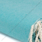 Jeté de canapé coton Bleu Turquoise Uni