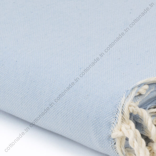Jeté de Canapé en Coton Bleu Cadet Uni