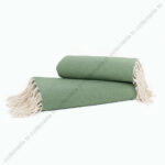 Jeté de canapé coton Vert Olive Uni