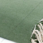 Jeté de canapé coton Vert Olive Uni