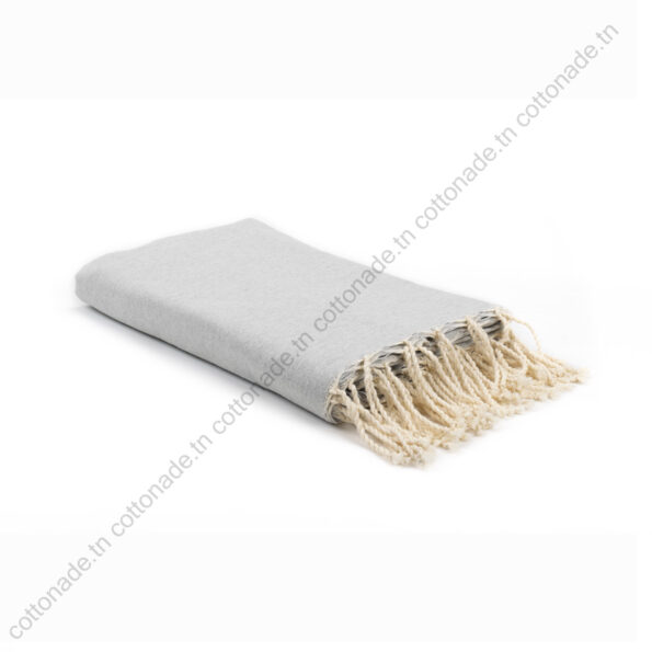 Jeté de canapé coton Gris Clair Uni