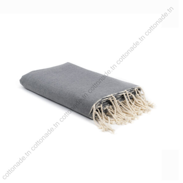 Jeté de canapé coton Gris Moyen Uni