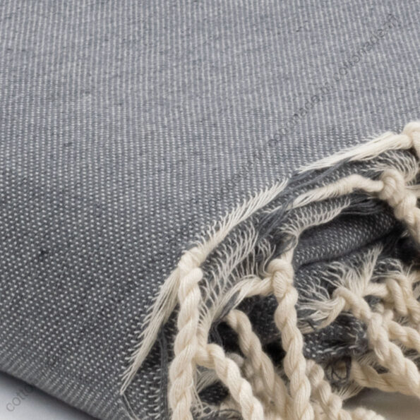 Jeté de canapé coton Gris Moyen Uni