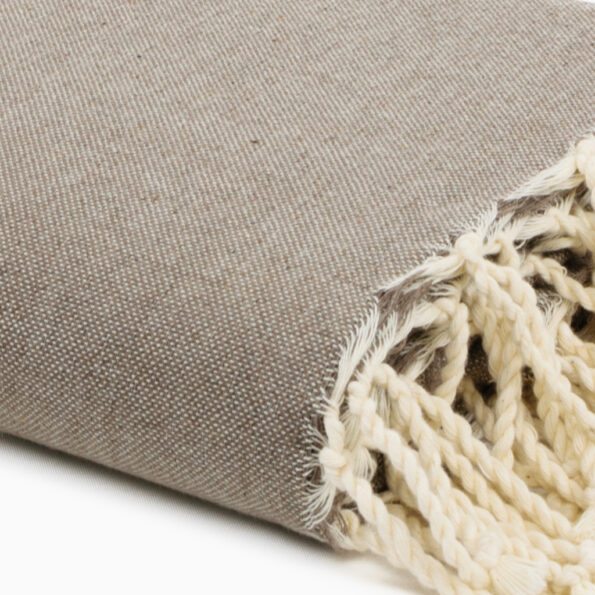 échantillon tissu Jeté de canapé coton Grège Chaud Uni