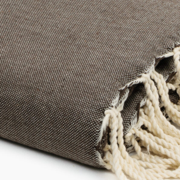 échantillon tissu Jeté de canapé coton Marron Uni