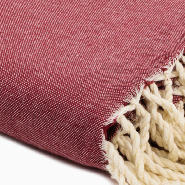 échantillon tissu Jeté de canapé coton Rouge Bordeaux uni