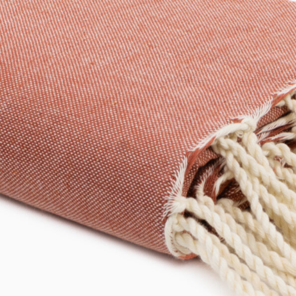échantillon tissu Jeté de canapé coton Terracotta Uni