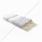 Fouta Coton Jrida Gris Clair, Gris Moyen et Écru