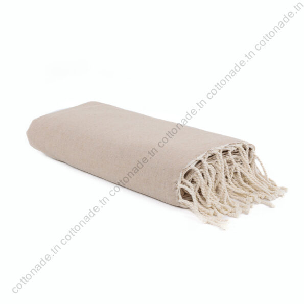 Jeté de canapé coton Beige Uni