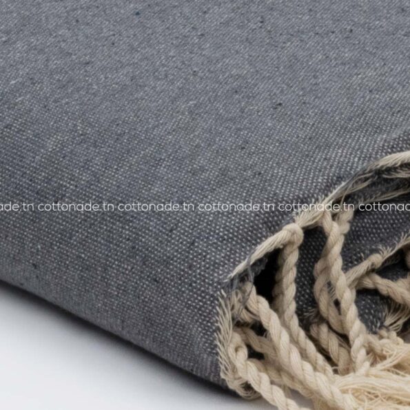 Jeté de canapé coton Gris Foncé Uni