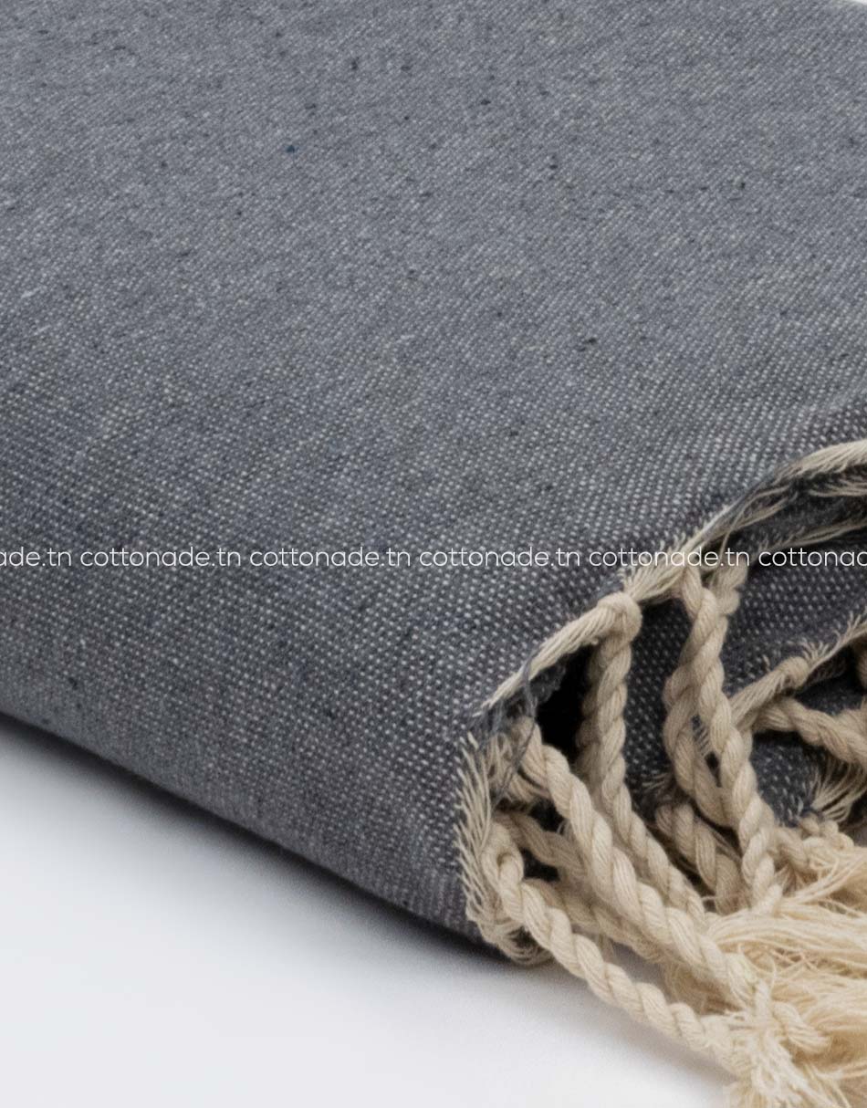Jeté de canapé coton Gris Foncé Uni Jeté de canapé coton Gris Foncé Uni