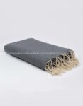 Jeté de canapé coton Gris Foncé Uni