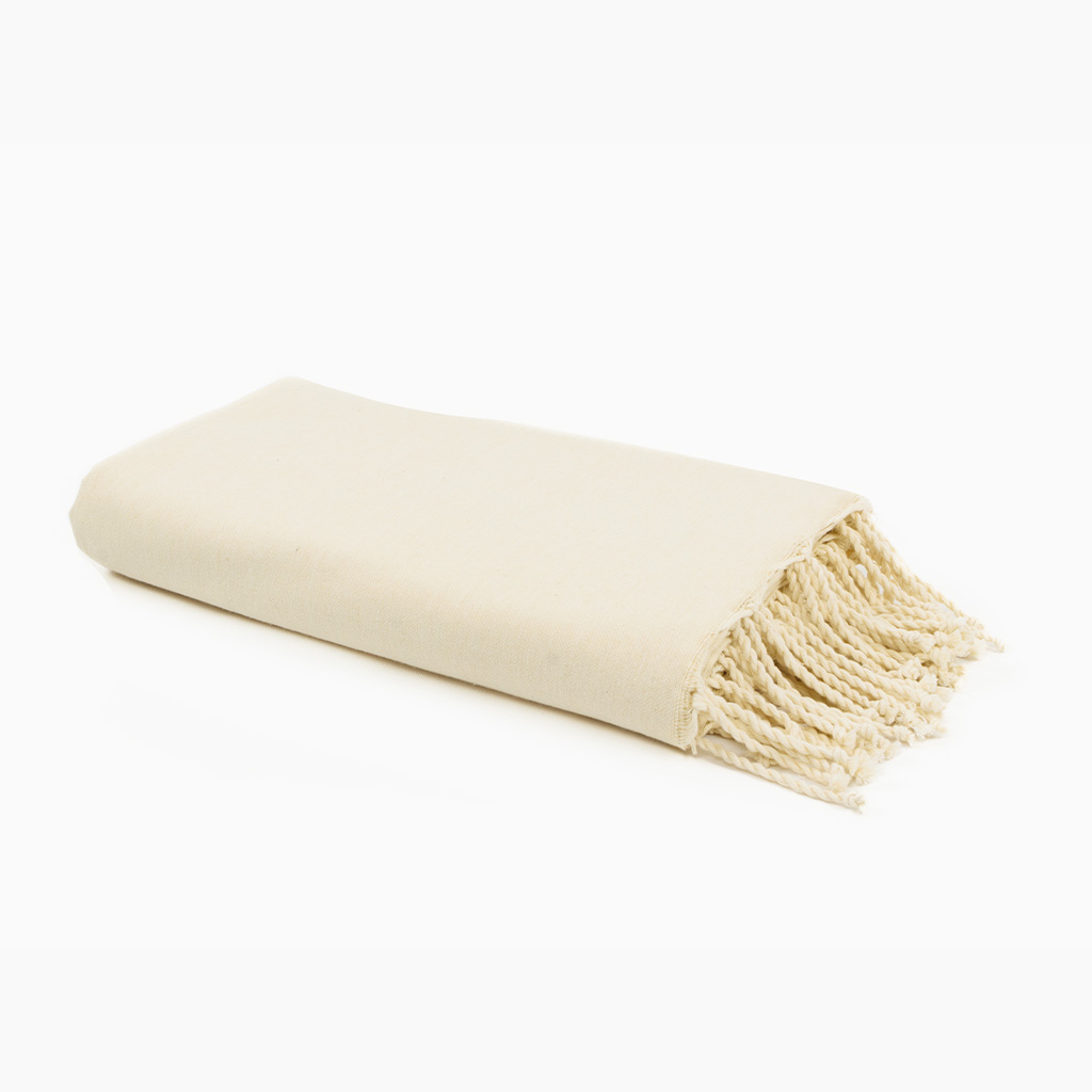 Jeté de canapé coton Écru uni Jeté de canapé coton Écru uni