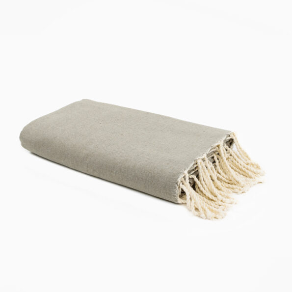 Jeté de canapé coton Grège uni