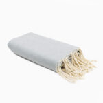 Jeté de canapé coton Gris Clair Uni
