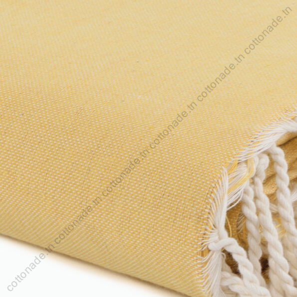 Jeté de canapé coton Jaune Aurore