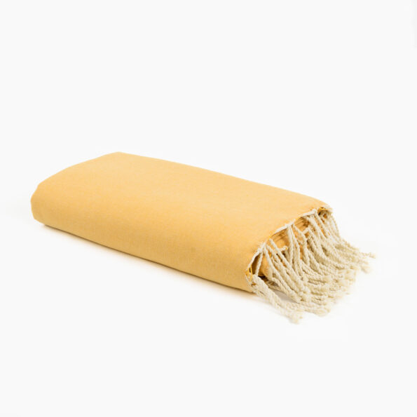 Jeté de canapé coton Jaune Aurore Uni