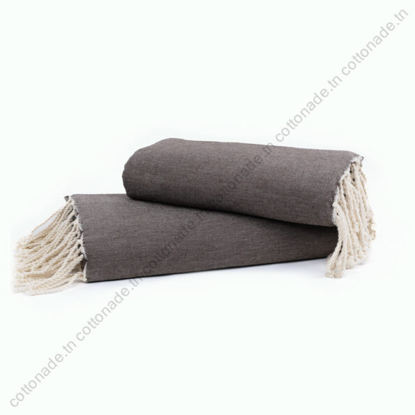 Jeté de canapé coton Marron Uni