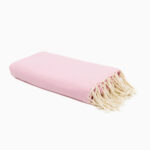 Jeté de canapé coton Rose Blush Uni