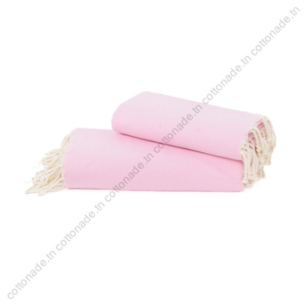 Jeté de canapé coton Rose Blush Uni