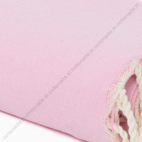 Jeté de canapé coton Rose Blush Uni