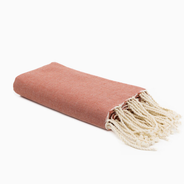 Jeté de canapé coton Terracotta Uni
