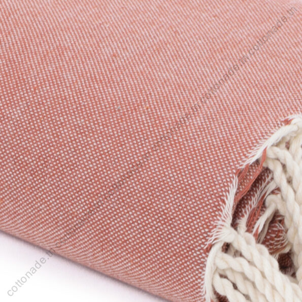 Jeté de canapé coton Terracotta Uni
