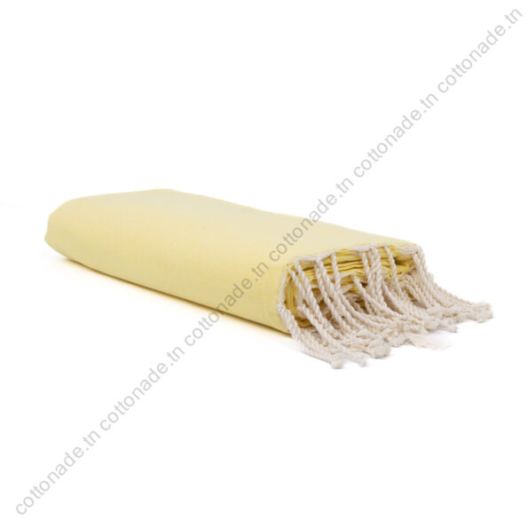 Jeté de canapé coton Jaune Clair Uni