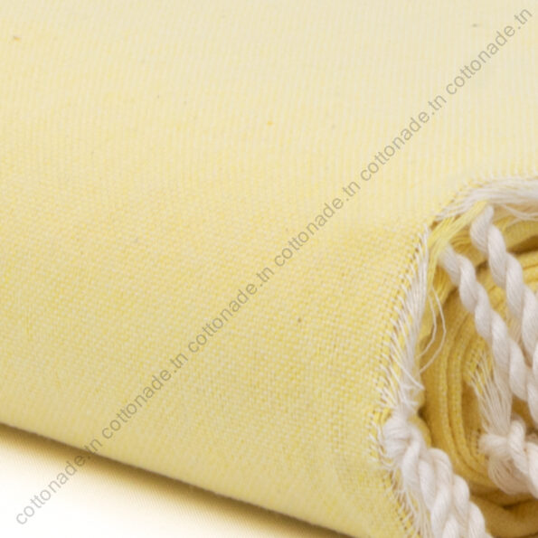Jeté de canapé coton Jaune Clair Uni