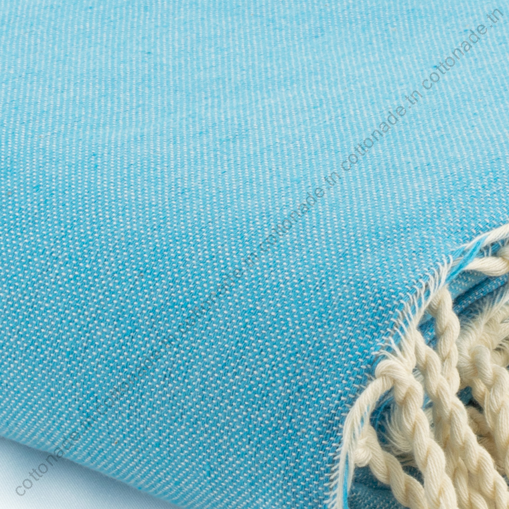 Jeté de Canapé en Coton Bleu Cool Uni Jeté de Canapé en Coton Bleu Cool Uni