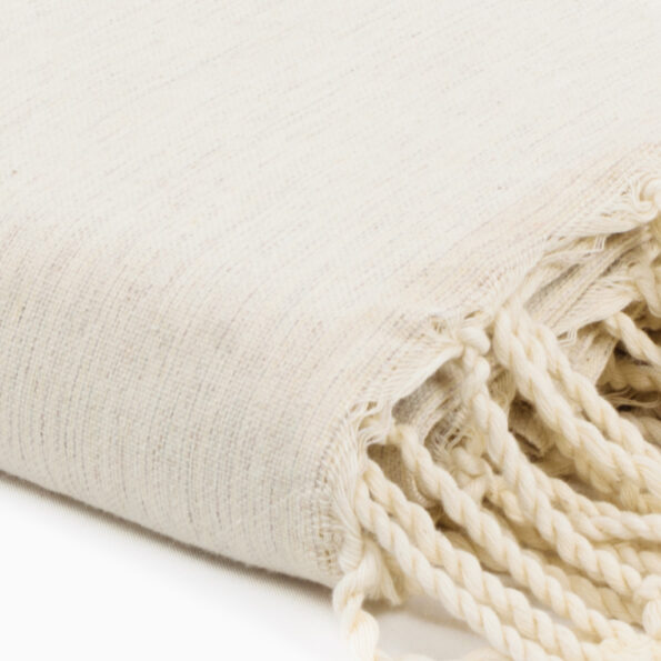 echanillon tissu Jeté de canapé coton Écru chiné uni