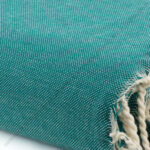 Jeté de canapé coton Bleu Sarcelle Uni