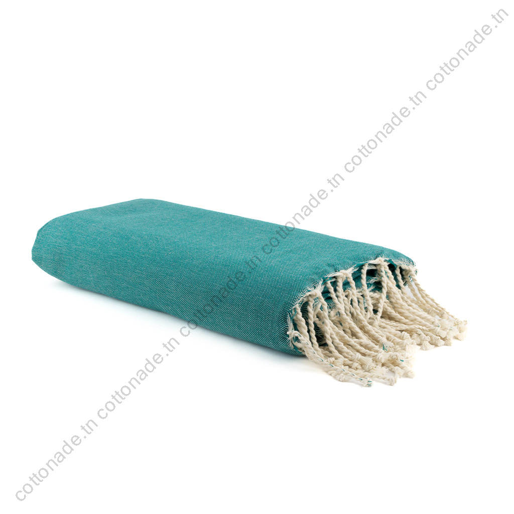 Jeté de canapé coton Bleu Sarcelle Uni Jeté de canapé coton Bleu Sarcelle Uni
