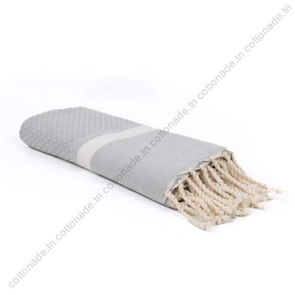 Fouta Azeggwagh Gris Clair 2x1m