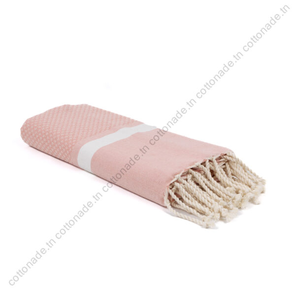 Fouta Azeggwagh Rose Pêche – 2x1m