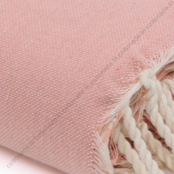 Jeté de canapé coton Vieux Rose uni