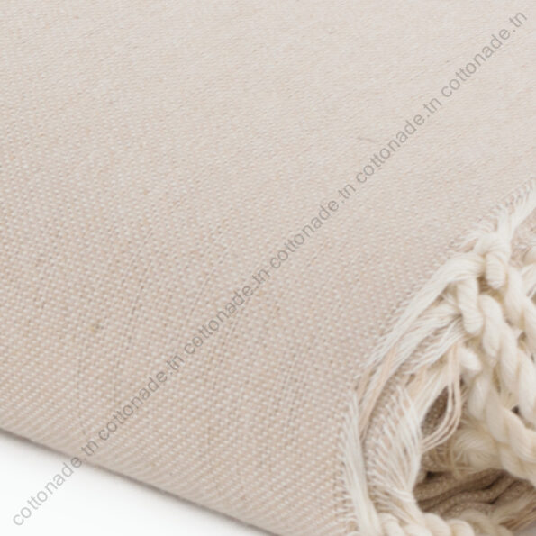 Jeté de canapé coton Beige Clair Uni