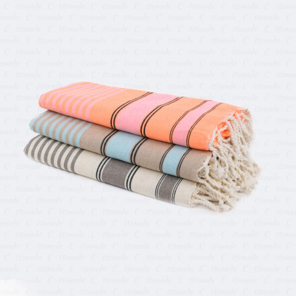 pack-3-fouta-plage-ecru-grege-rose-orange-ecru-vert-gris-bleu-ciel
