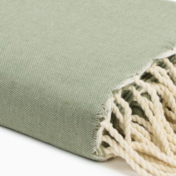 échantillon tissu Jeté de canapé coton Vert mastic Uni